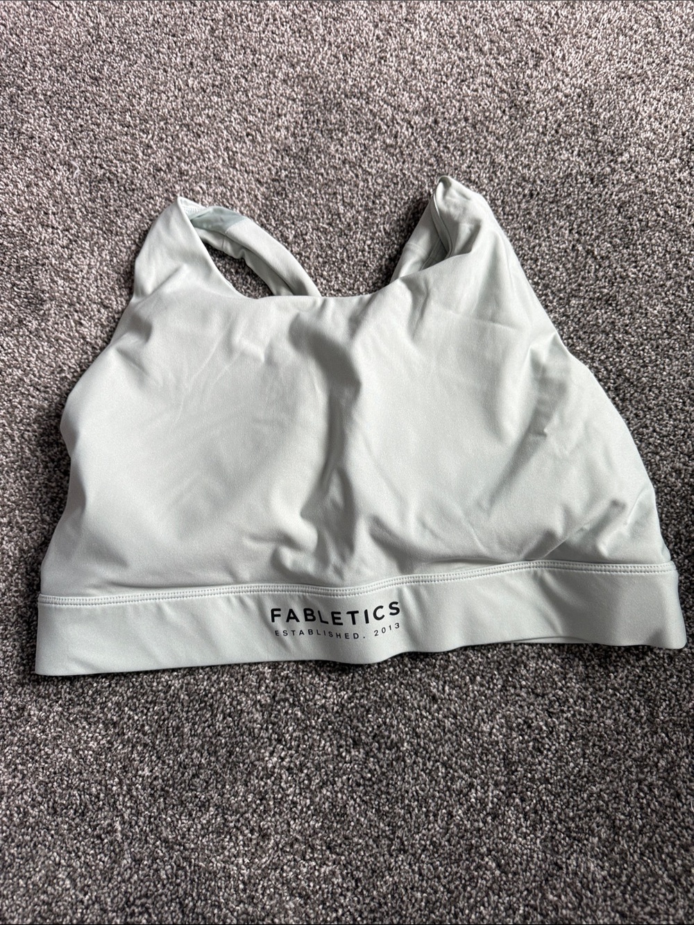 Fabletics Light Sage Racerback Sports Bra